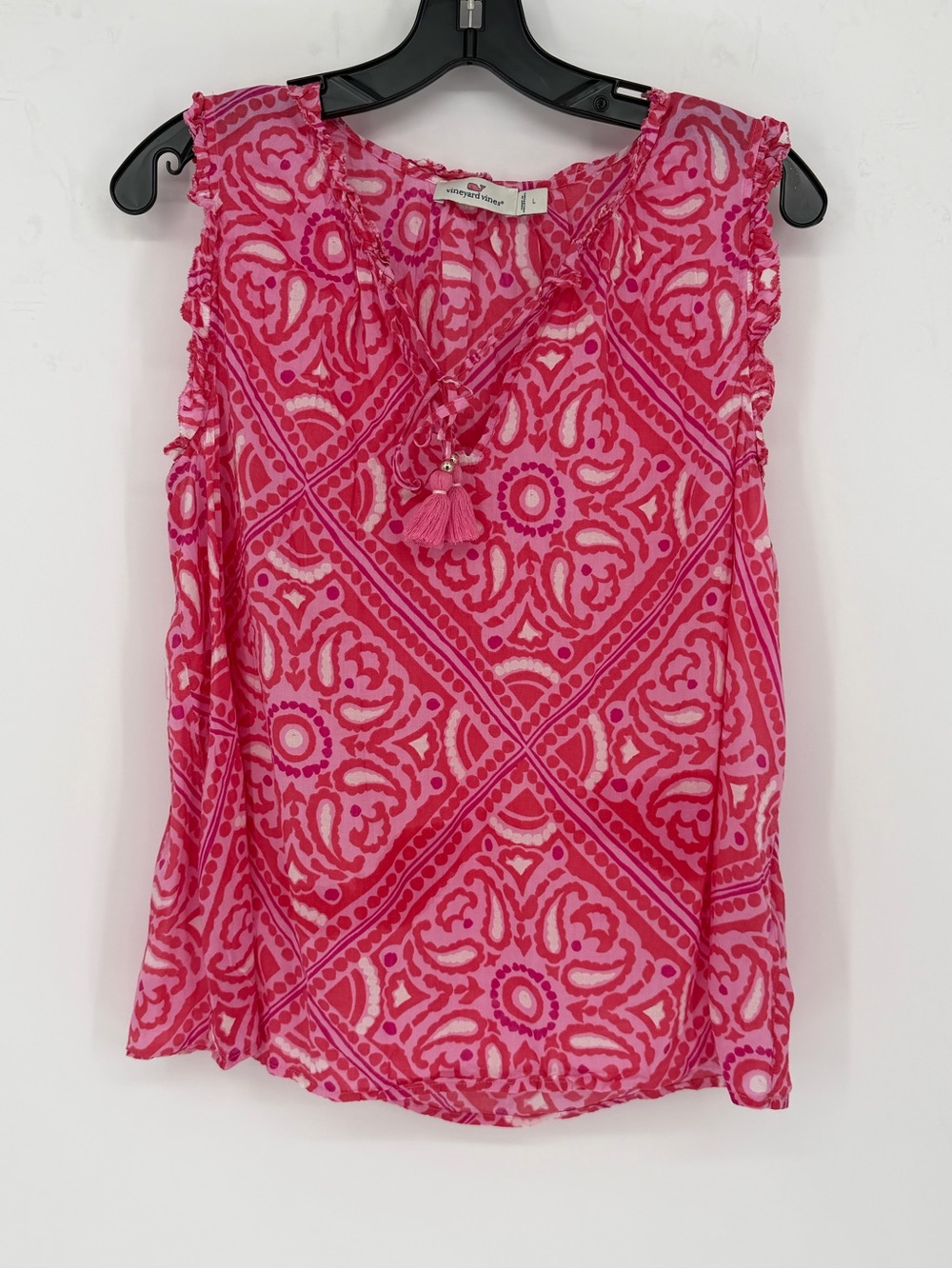 Vineyard Vines Pink Paisley Print Boho Tank Top